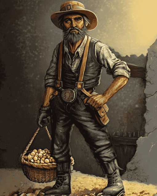 Gold Miner Cartoon Diamond Painting