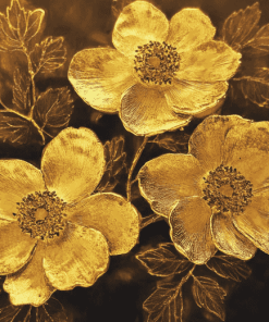 Golden Blossoms Diamond Painting