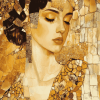 Golden Lady Abstract Diamond Painting