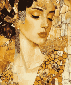 Golden Lady Abstract Diamond Painting