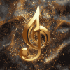 Golden Music Symbol Diamond Painting