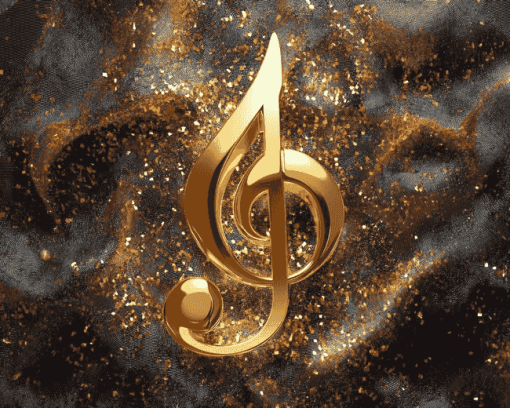 Golden Music Symbol Diamond Painting