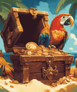 Golden Pirate Treasure Adventure Diamond Painting