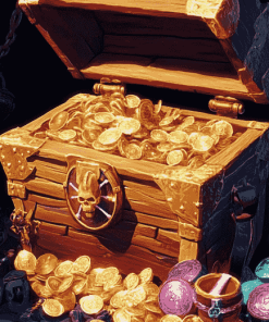 Golden Pirate Treasures Diamond Painting