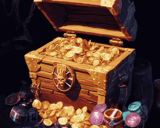 Golden Pirate Treasures Diamond Painting