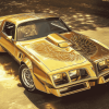 Golden Trans Am Car Diamond Painting