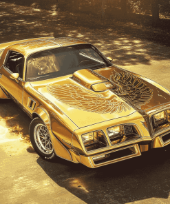 Golden Trans Am Car Diamond Painting