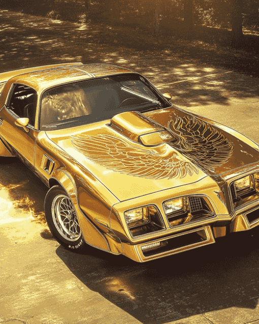 Golden Trans Am Car Diamond Painting