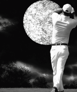 Golf Lover's Black and White Diamond Painting