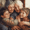 Grandma and Grandkids Vintage Diamond Painting