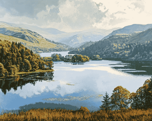 Grasmere Lake Landscape Diamond Painting