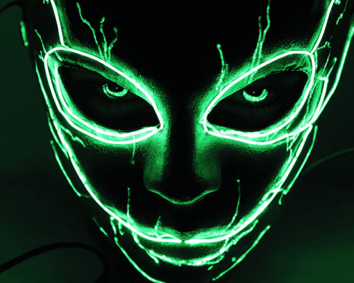 Green Neon Mask Animation Diamond Painting