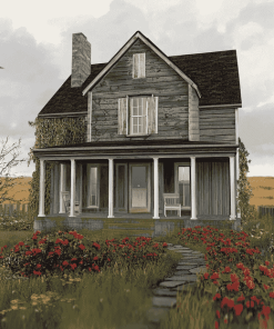 Grey Country House Diamond Painting