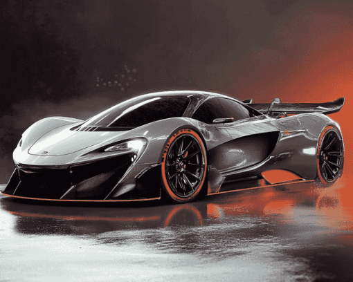 Grey McLaren Supercar Diamond Painting