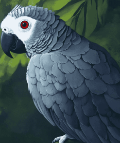 Grey Parrot Bird Diamond Painting