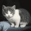 Grey and White Cats Diamond Painting