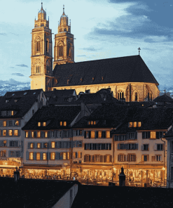 Grossmunster Zurich Landmark Diamond Painting