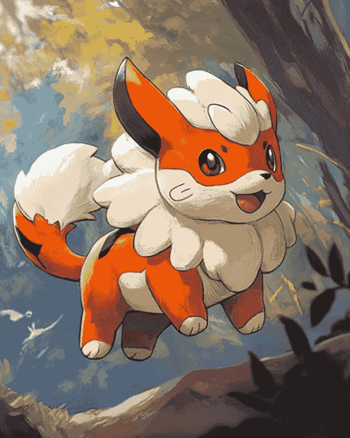 Growlithe Pokemon Anime Diamond Painting