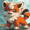 Growlithe Pokemon Art Diamond Painting