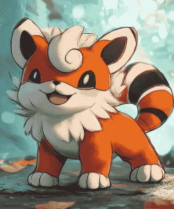 Growlithe Pokemon Art Diamond Painting