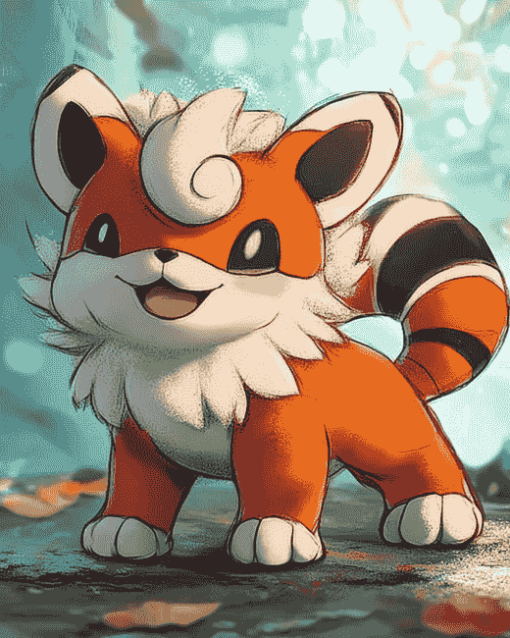 Growlithe Pokemon Art Diamond Painting