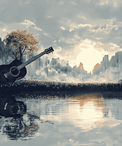 Guitar Landscape Scenic Diamond Painting