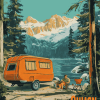 (Happy Camper Travel Cartoon Diamond Painting)