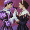 Harlequin Rose Romance Diamond Painting