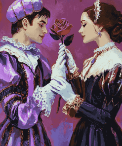 Harlequin Rose Romance Diamond Painting