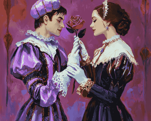 Harlequin Rose Romance Diamond Painting