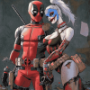 Harley Quinn and Deadpool Animation Diamond Painting