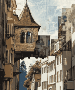 Historic Buildings Old Town Diamond Painting