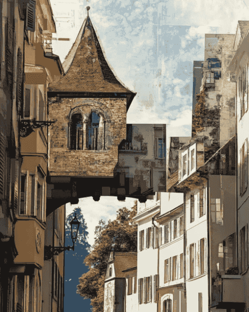 Historic Buildings Old Town Diamond Painting