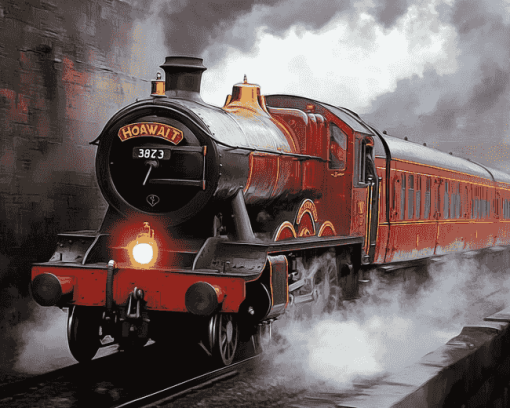 Hogwarts Express Steam Train Diamond Painting