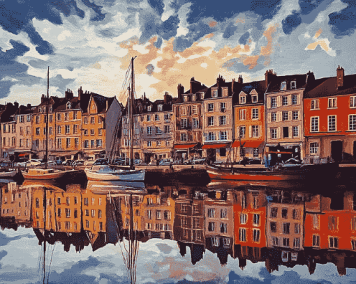 Honfleur Cityscape Diamond Painting