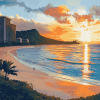 Honolulu Island Beach Diamond Painting