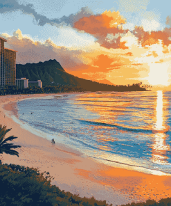 Honolulu Island Beach Diamond Painting