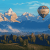 Hot Air Balloons Over Mountains Diamond Painting