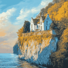 House on a Cliff Seascape Diamond Painting