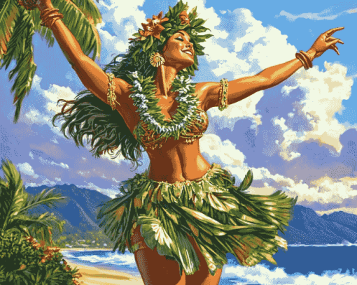 Hula Girl Animation Diamond Painting