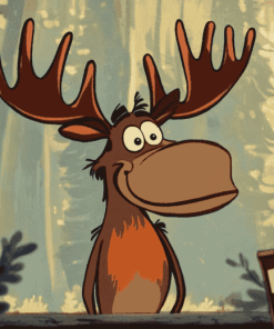 Iconic Bullwinkle J Moose Diamond Painting