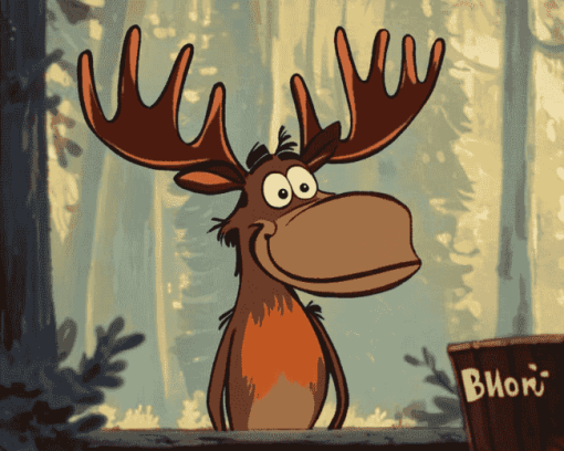 Iconic Bullwinkle J Moose Diamond Painting