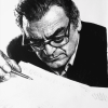 Iconic Mario Puzo Black and White Diamond Painting