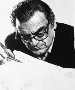 Iconic Mario Puzo Black and White Diamond Painting