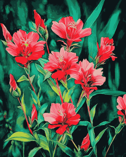 Indian Paintbrush Blossoms Diamond Painting