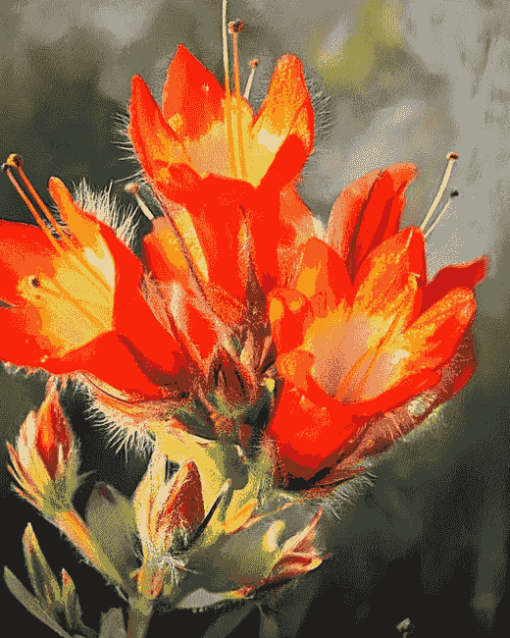 Indian Paintbrush Flowers Diamond Painting