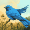 Indigo Bunting Bird Diamond Painting