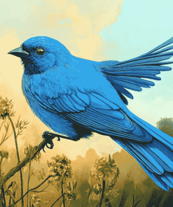 Indigo Bunting Bird Diamond Painting