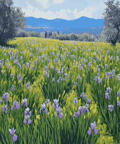 Irish Mountain Iris Field Diamond Painting