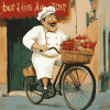 Italian Chef Animation Bicycle Diamond Painting